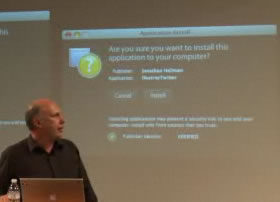 Arno Gourdol shows the new AIR installation dialog.