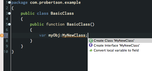 Flash Builder 4.5 shows a menu of available.